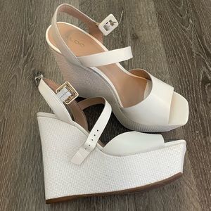 Brand New Aldo White Wedge Shoes